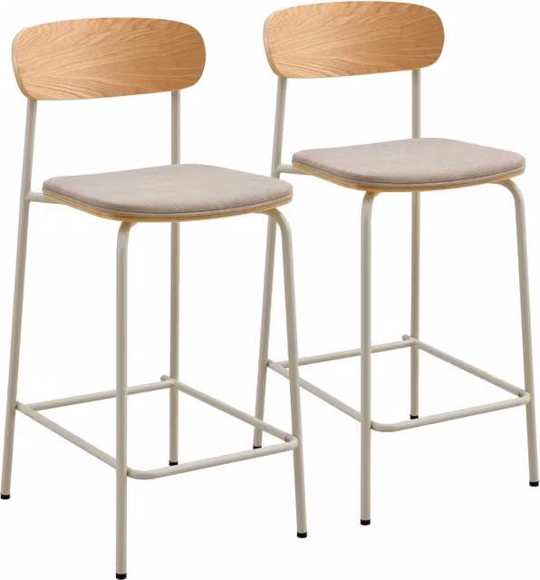 Oviala - Set di 2 seggioloni in legno beige