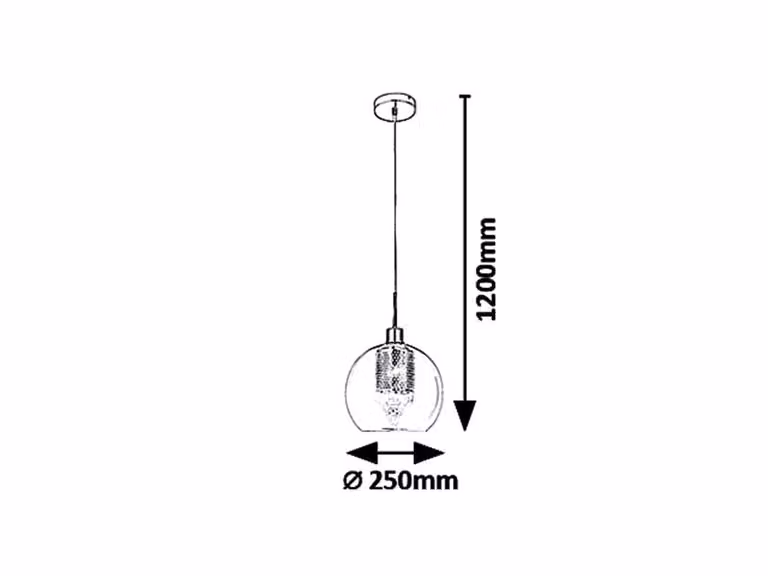 Rabalux 6495 Lampada a sospensione 1 spot Philana, E27, oro, globo rotondo, moderno, ø250mm