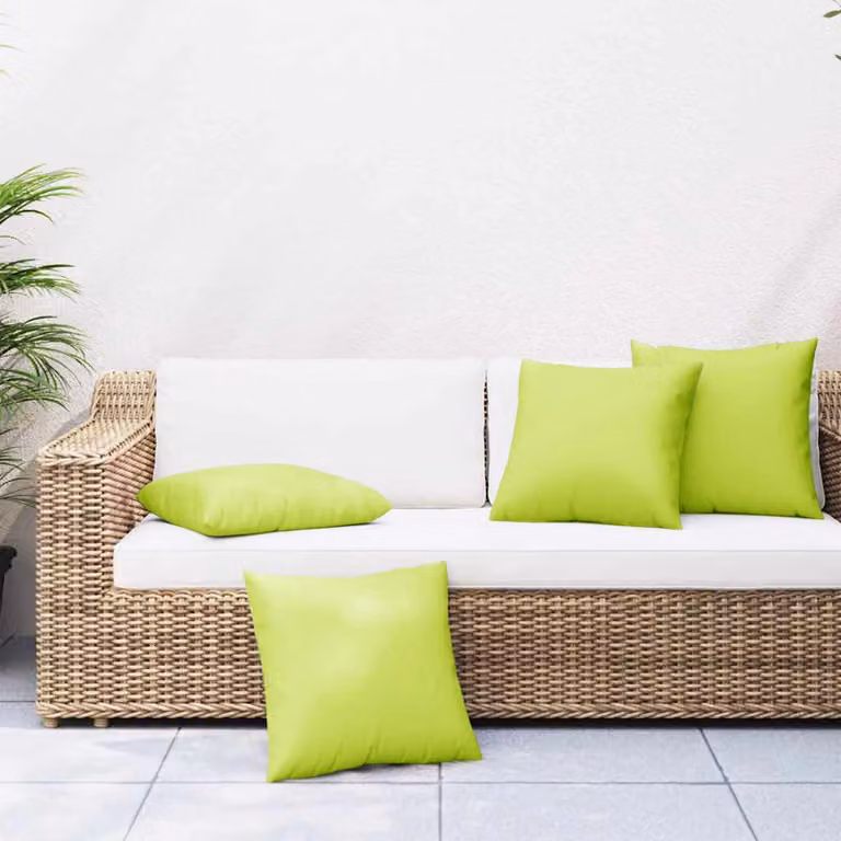 Set di 4 cuscini quadrati vidaXL in tessuto verde, L 60 cm x P 60 cm x H 60 cm, idrorepellenti e in poliestere