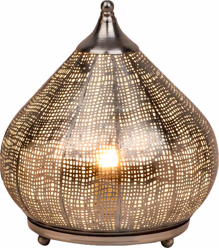 Lampada da tavolo orientale decorativa lampada da comodino lampada Jamiel argento