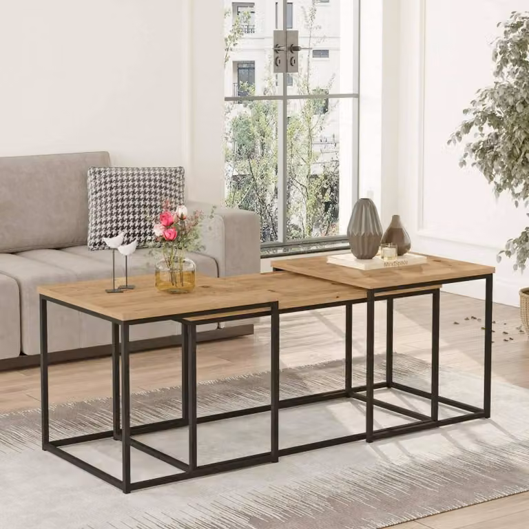 Dmora Tavolino da Salotto Azele 50x190x47.8h cm Marrone Quercia, Modulare, Portariviste Forma Rettangolare