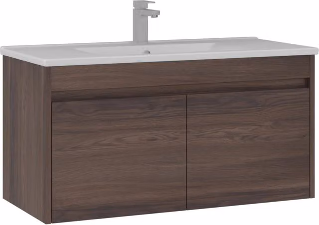 Mobile lavabo "Side 100 v3" - 100 x 45 x 52 cm - Noce scuro