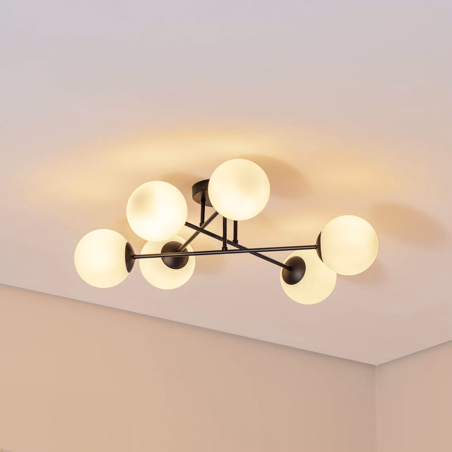 Plafoniera soffitto Glassy EMIBIG LIGHTING, dimmerabile, Nero, Soggiorno / Sala da pranzo, Vetro, Moderno, Plafoniera