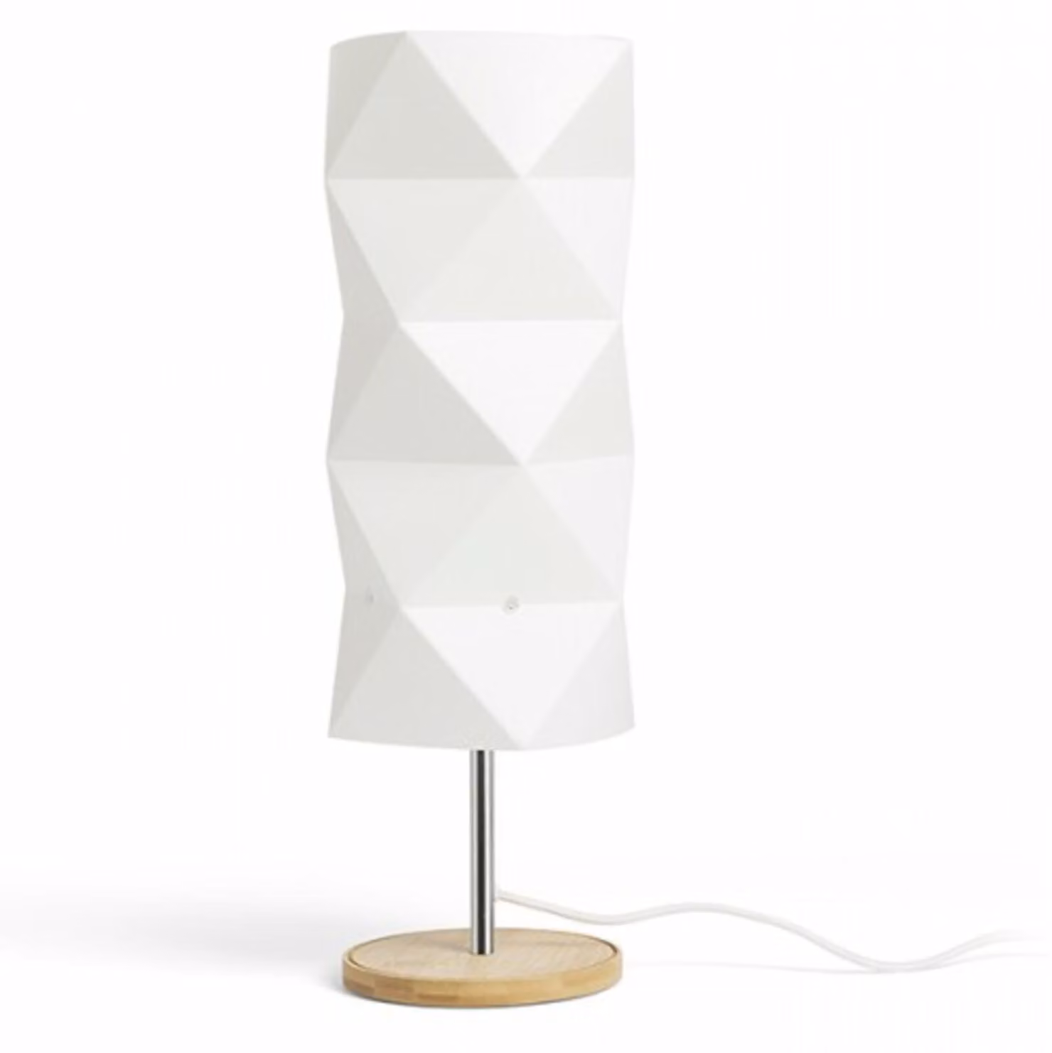 Tavolo ZUMBA bianco PVC/legno/cromo 230V LED E14 11W