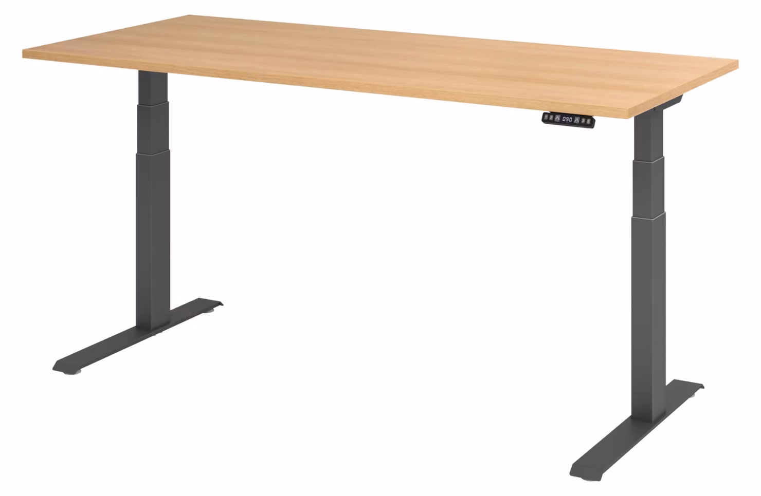 Scrivania elettrica bümö XDKB - Struttura: grafite, dimensioni: 180 x 80 cm, decorazione: rovere