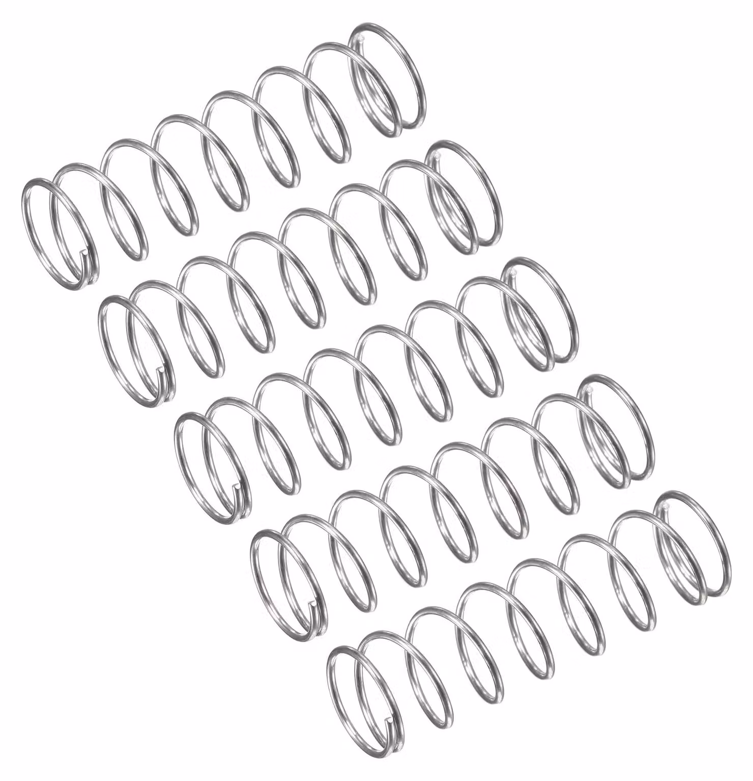 Molle a molla, confezione da 5 pezzi, acciaio inossidabile 304, dimensioni 11x0,6x35 mm, colore argento