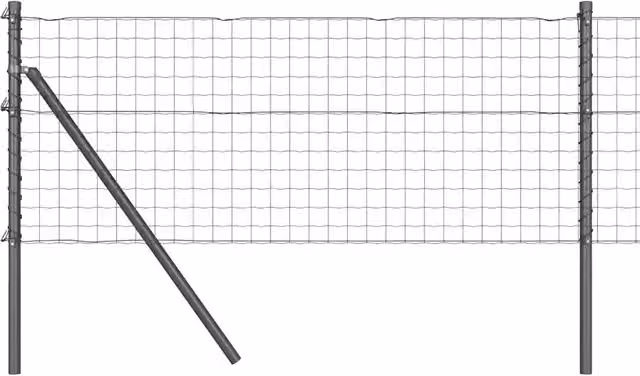 Recinzione da Giardino | Recinzione con Posto Grigio 0,6 x 50 m Acciaio e PVC