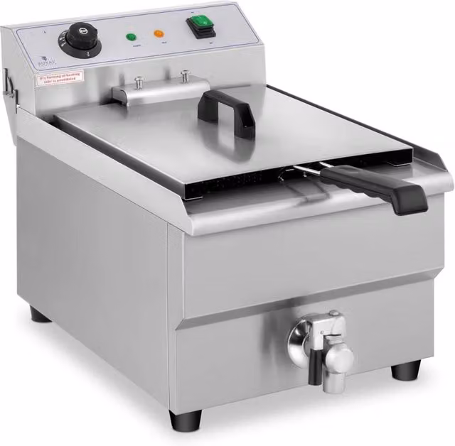 Friggitrice elettrica professionale per ristoranti 1 x 16 litri rubinetto di scarico - 230 V 14_0001777