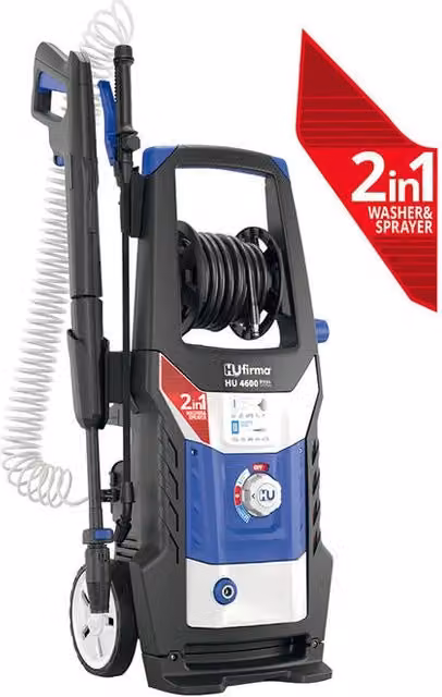 Idropulitrice Acqua Fredda Hu-firma HU-4600 Dual System Blu, 2200 W, 160 bar, 460 L/h con Pompa Schiumogeno 4 bar e Funzione Total Stop
