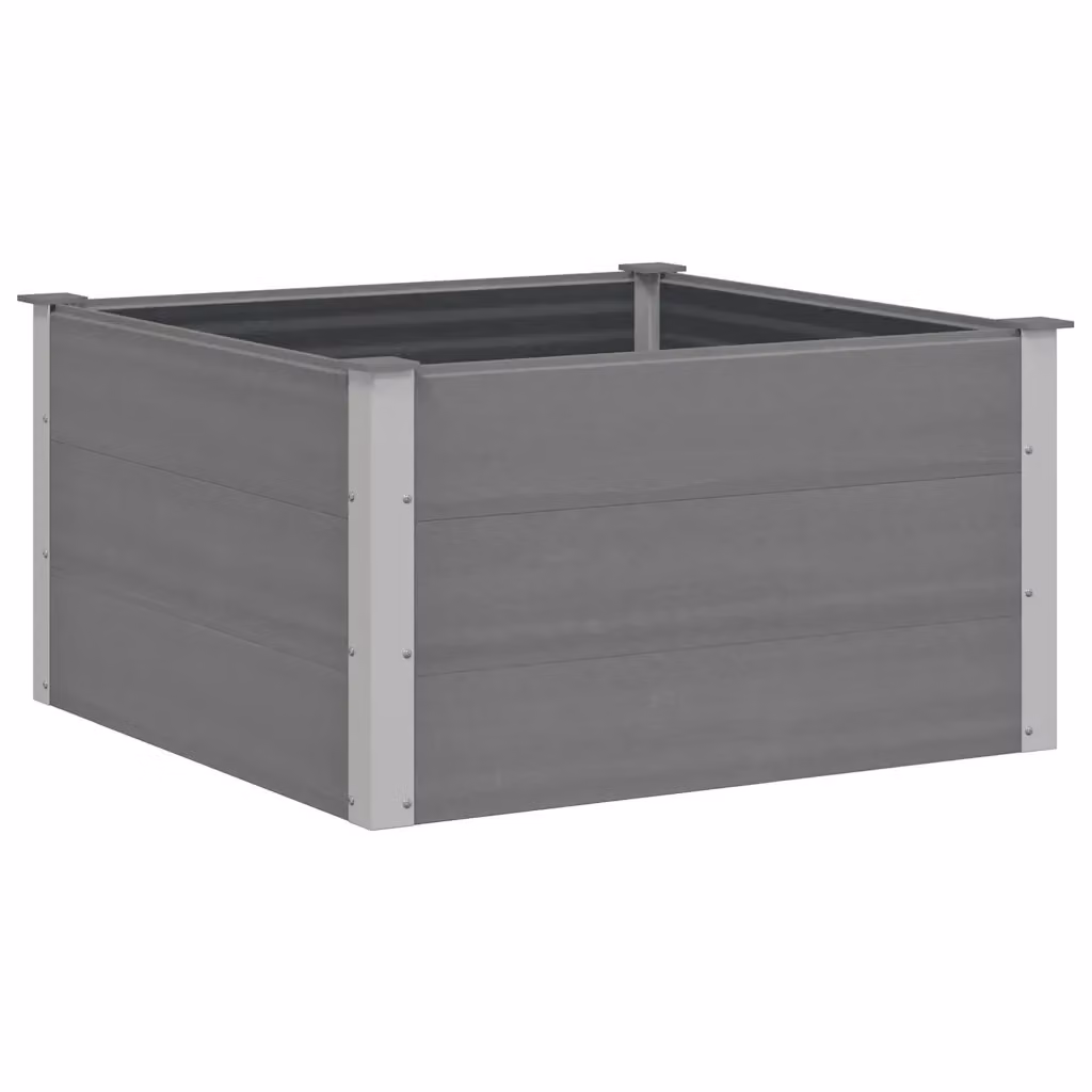 Letto rialzato da giardino vidaXL in WPC e alluminio, Grigio, L/P/H: 100 x 100 x 54 cm – 2