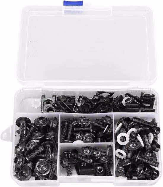 Set di bulloni neri per carenatura moto, viti M5 e M6, 177 pezzi