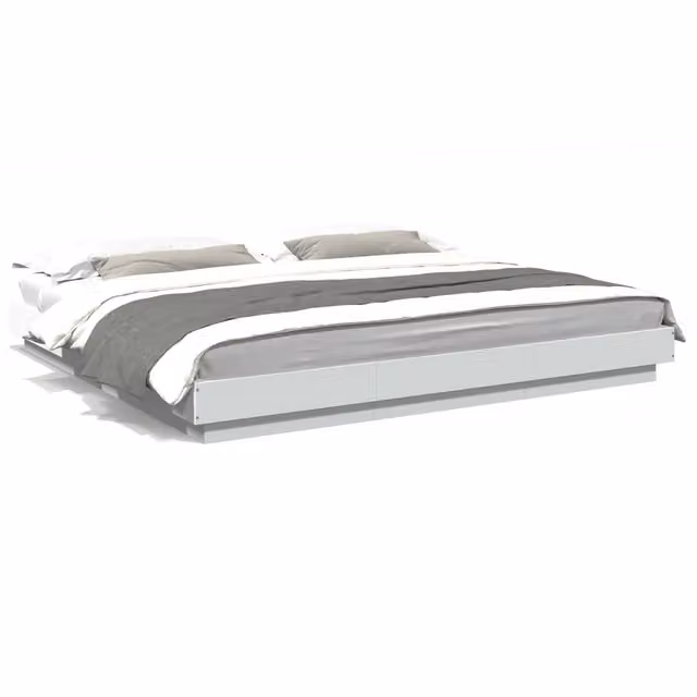 Letto matrimoniale moderno DESIGN IN in legno bianco con doghe fisse L/P/H: 200 x 200 x 220 cm