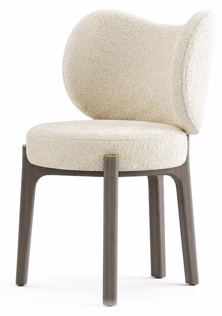 Sedia in stile moderno, beige, imbottita, comoda e pratica, ideale per la sala da pranzo