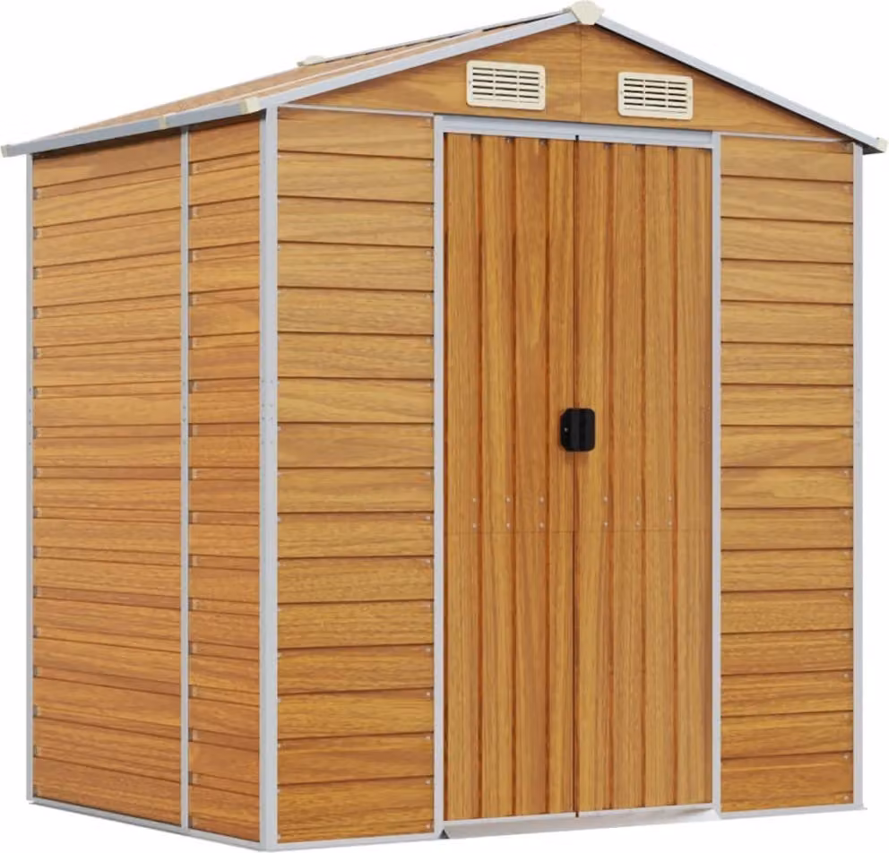 Capanno Giardino Marrone Chiaro 191x130x198cm Acciaio Zincato