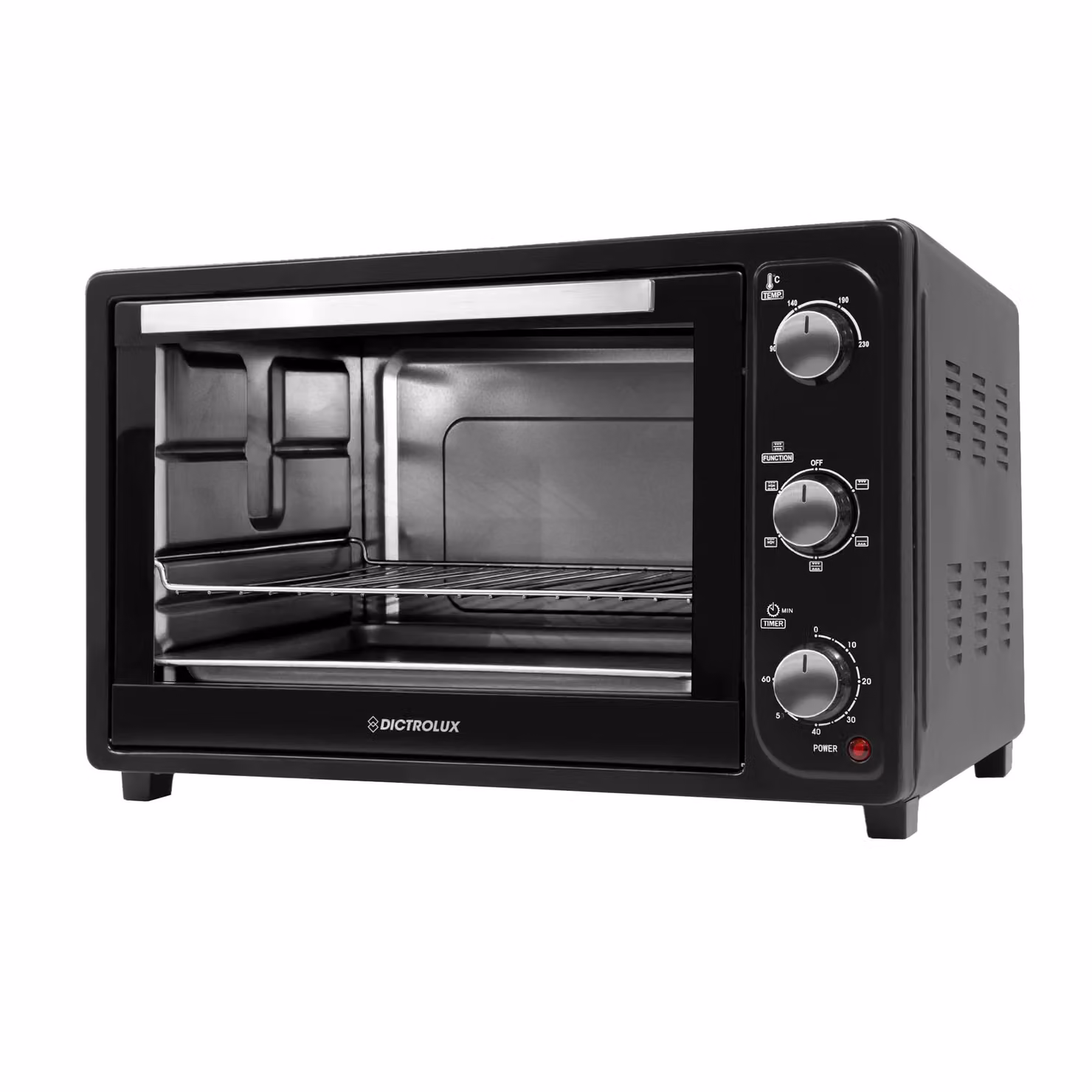 Forno Elettrico Ventilato Dictrolux Black Evolution da 45 Litri, 1800 Watt, con Timer e Funzione Aria Calda – 1