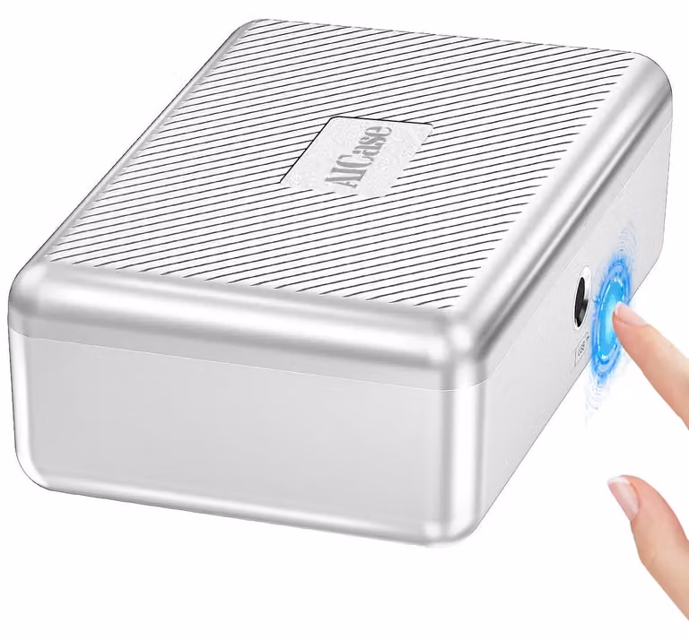 Cassaforte portatile con serratura biometrica a impronta digitale - 7,6 x 15 x 7,6 cm - Plastica ABS