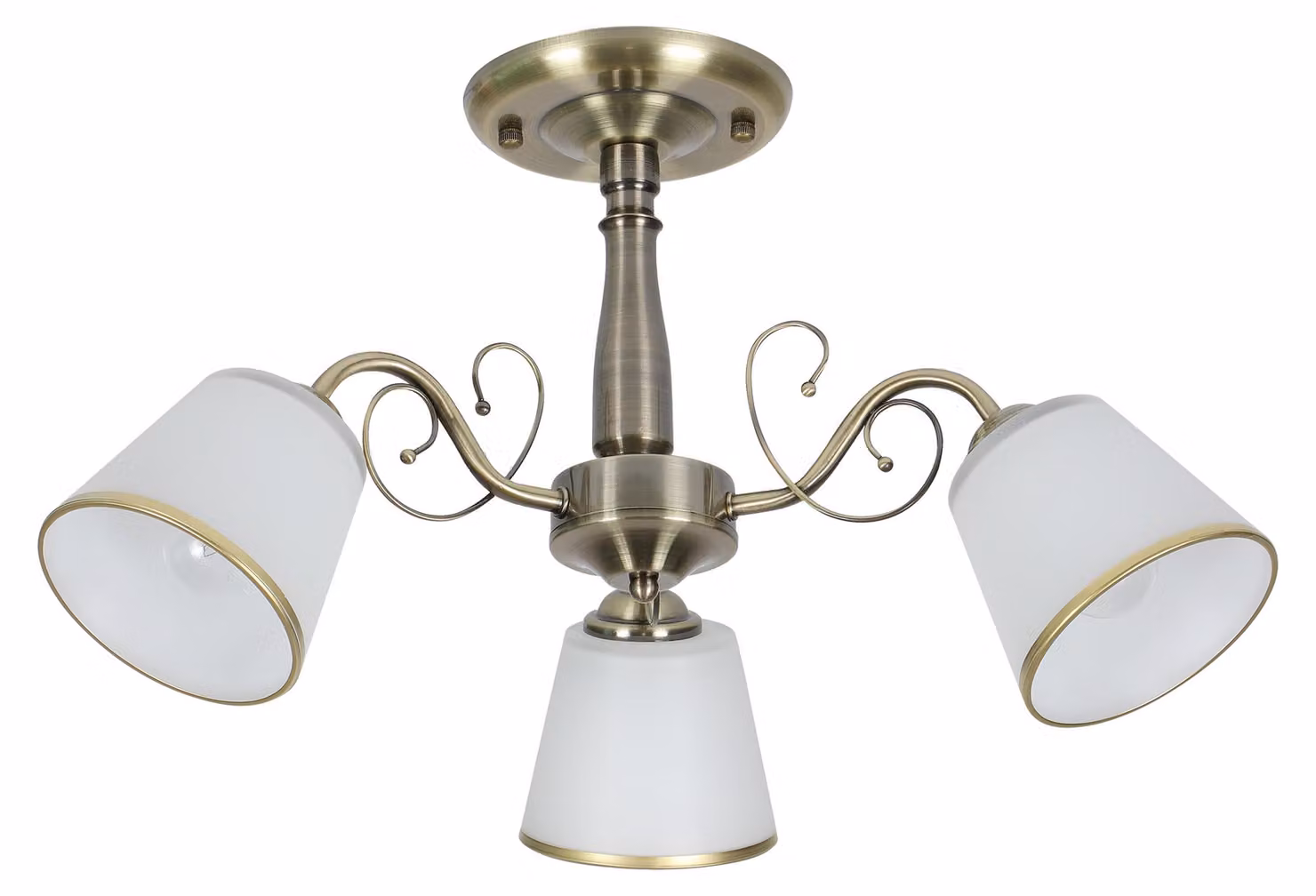 Illuminazione rustica a tre bracci a sospensione LOSANNA - 3xE14, 40W, patina / bianco