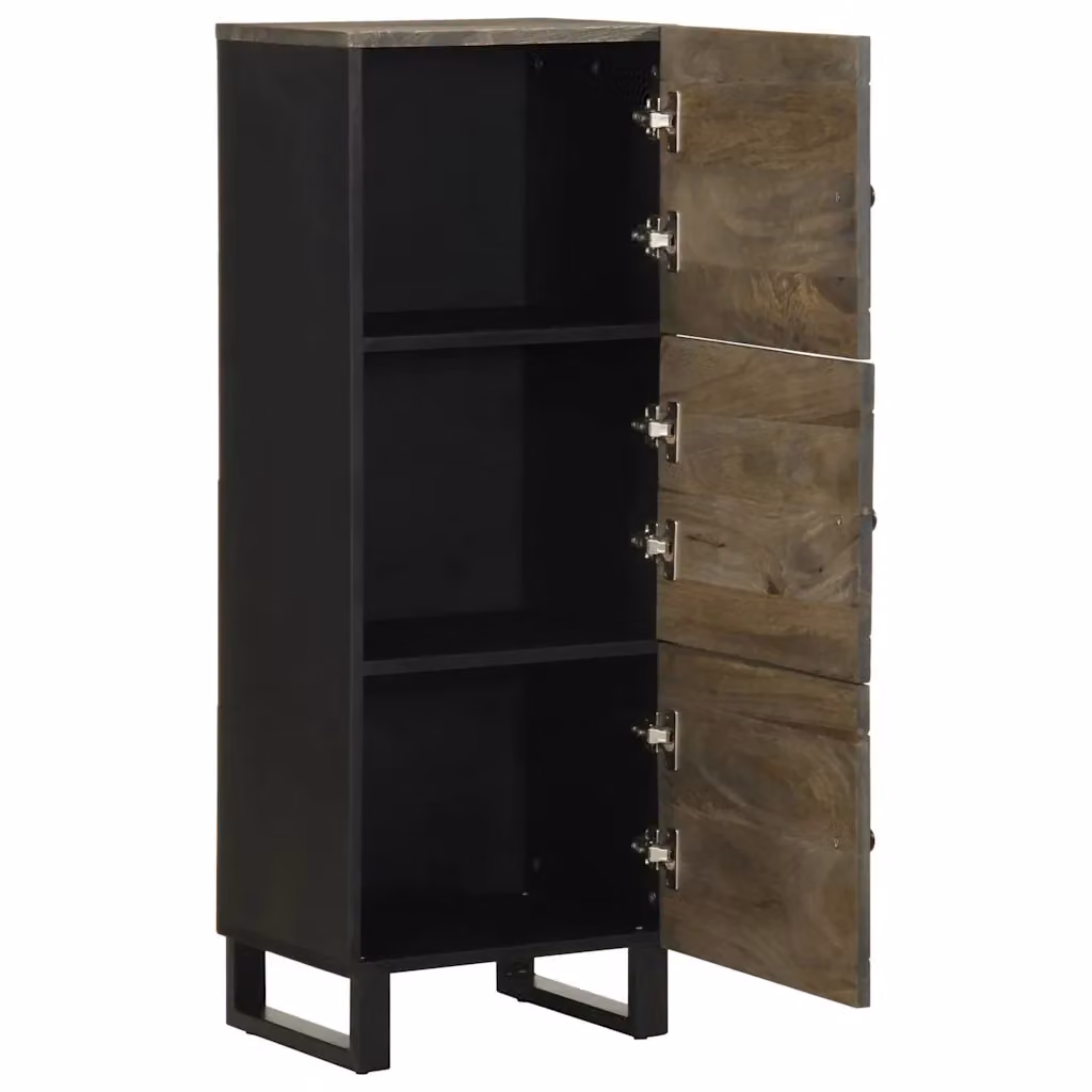 Credenza Buffet Armadio da Cucina Design Mania in Legno di Mango Nero L 40 cm, P 33 cm, H 110 cm – 2
