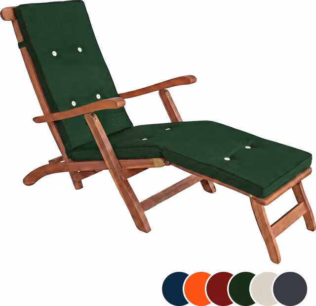 Materassino per sdraio rettangolare verde in poliestere idrorepellente Detex® L: 184,5 cm, L: 43 cm
