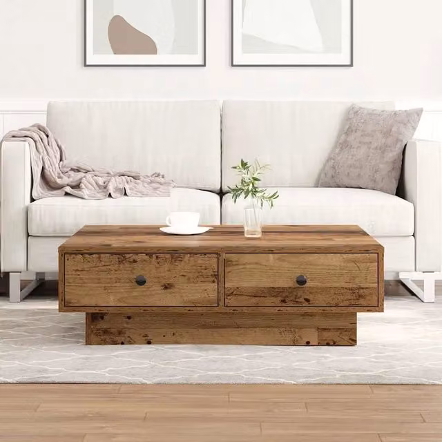 Tavolino da salotto quadrato vidaXL in legno marrone L/P/H: 90 x 90 x 28 cm – 1