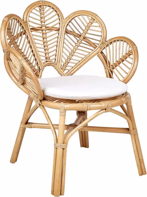 Sedia Pavone in Rattan Beliani Colore Marrone per Interno ed Esterno in Stile Boho