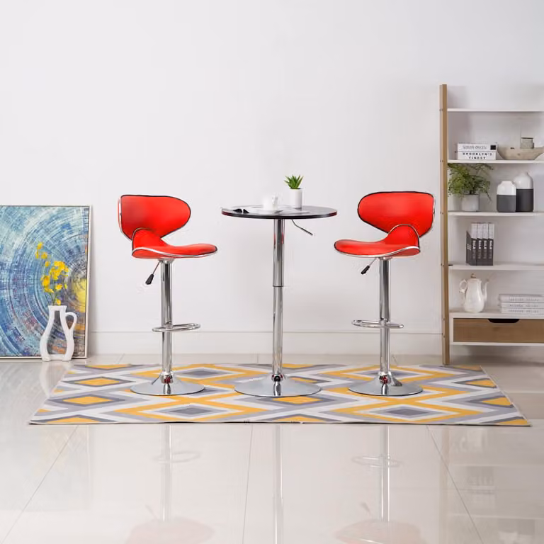 Set di 2 sgabelli da bar vidaXL in similpelle rossa con base girevole a 360 gradi