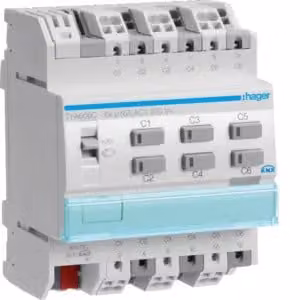 Attuatore di commutazione KNX a 6 pieghe o tende/tapparelle a 3 pieghe, 230V AC TYA606C