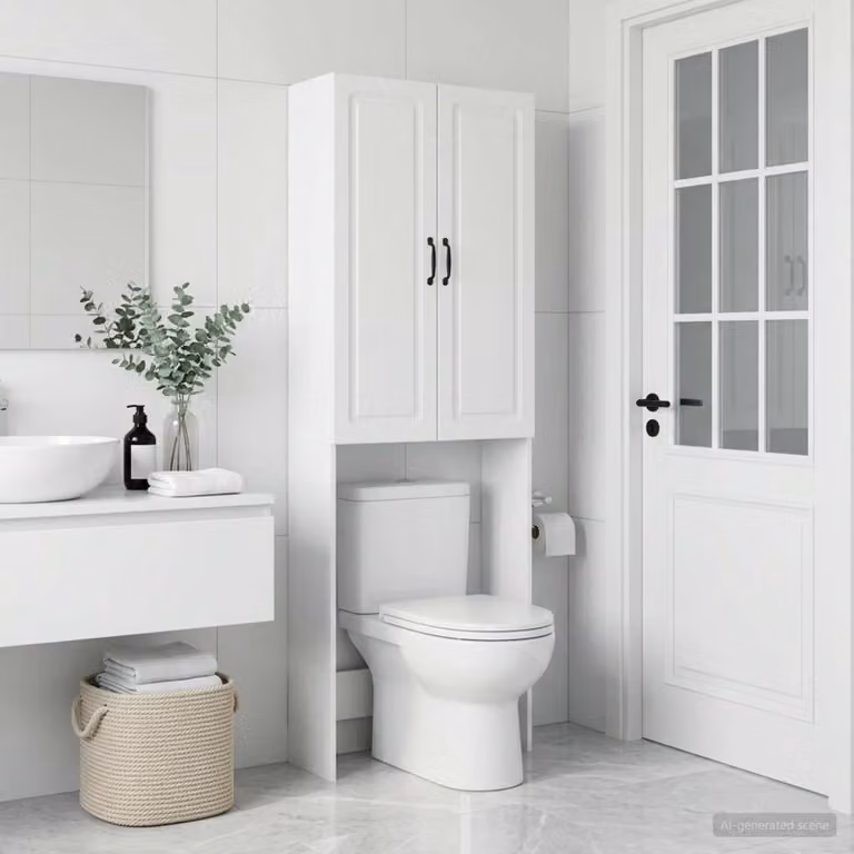 Mobiletto da bagno moderno vidaXL UTRECHT bianco L: 66 cm, P: 25,5 cm, H: 190 cm