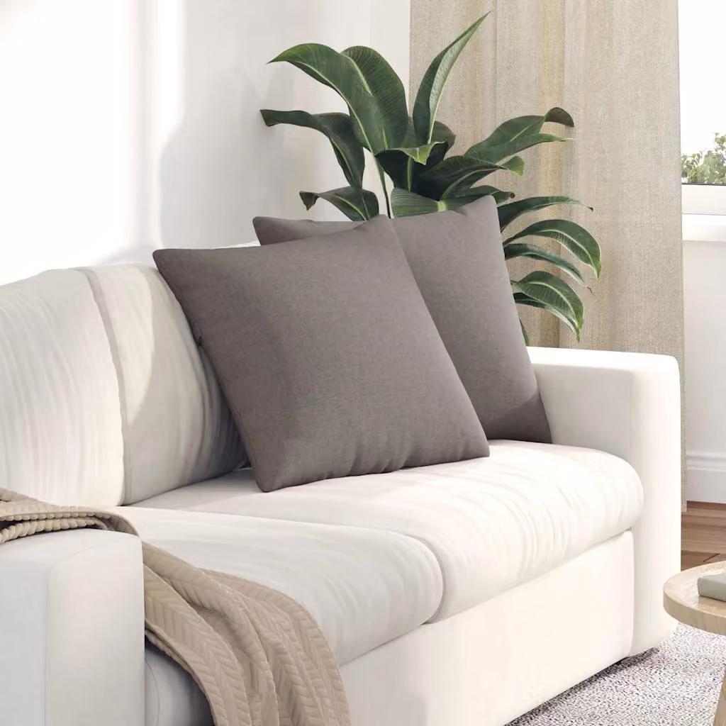 Set di 2 cuscini da divano vidaXL in tessuto di talpa con fodera rimovibile, L 50 cm x P 50 cm x H 50 cm, disponibili in beige o grigio