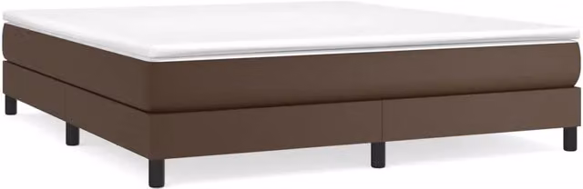 Letto matrimoniale moderno in similpelle marrone con rete a doghe arcuate L/P: 180 x 200 cm