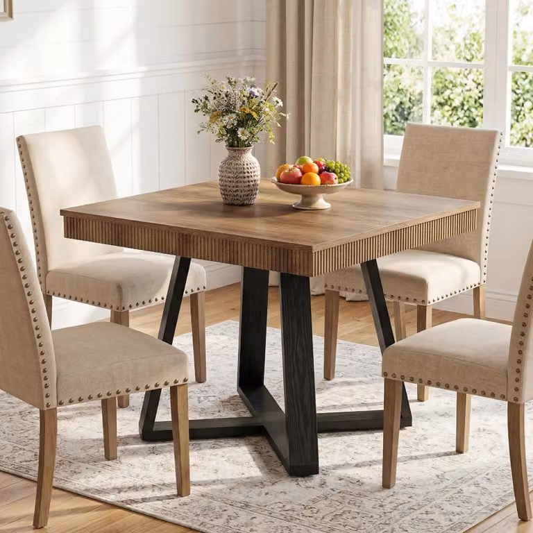 Tribesigns Tavolo da pranzo 80 cm, tavolo da cucina rustico in legno con robusta struttura a X, tavolino da cucina e da pranzo in stile country per appartamenti