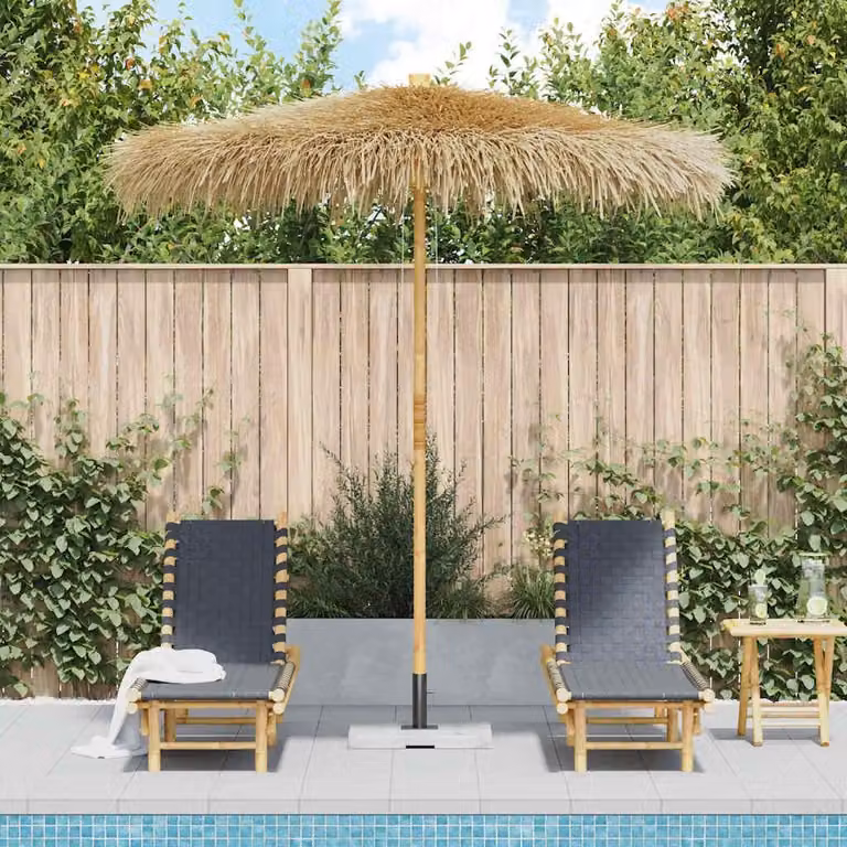 Maison Exclusive - Ombrellone da giardino in bambù con copertura in foglie di banana, 270 cm