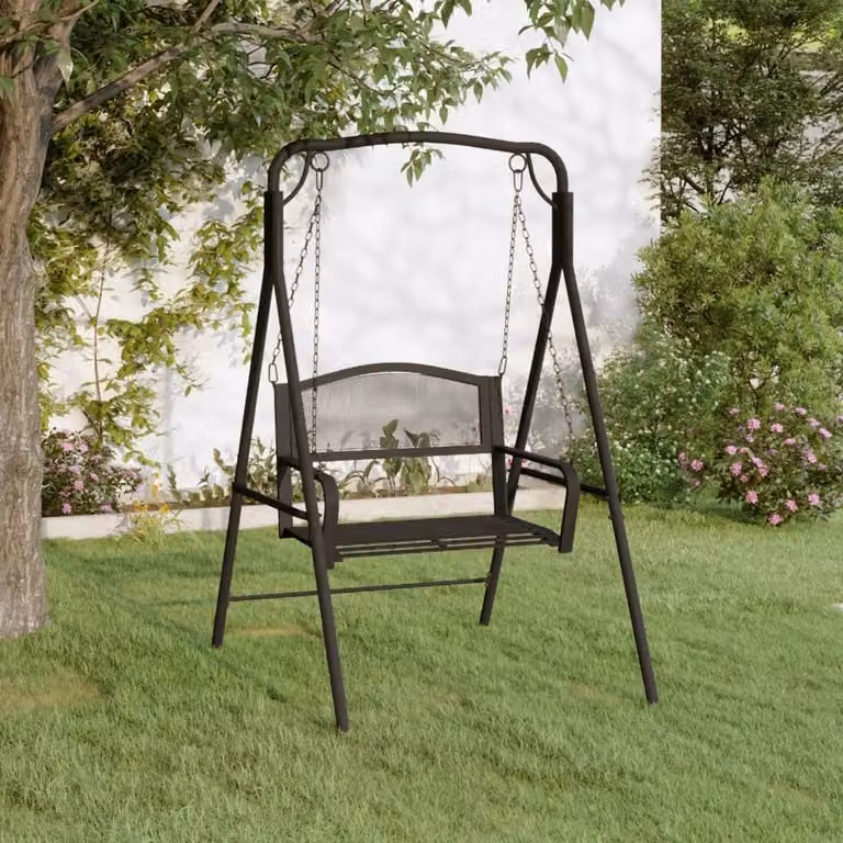 The Living Store Altalena Hollywood 124 cm in acciaio nero