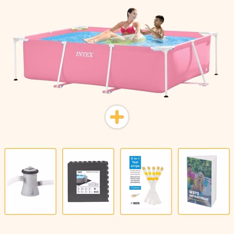 Piscina fuori terra rettangolare - 220x150x60 cm - 5 pezzi - Modello SCB131