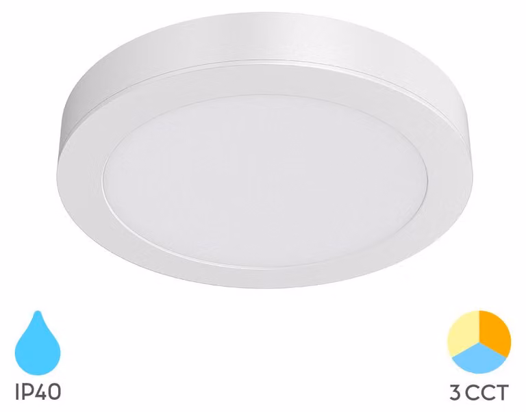 Braytron Plafona a LED da incasso, rotonda, 12 W, 1120 lm, 3 CCT, Ø 17,2 cm, pannello LED ultrasottile