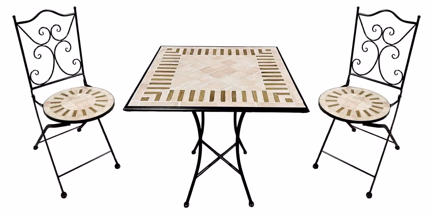 Set da bistrot Camilla, composto da 3 pezzi, in stile toscano