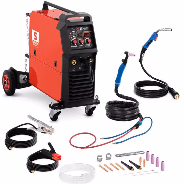 Apparecchio di saldatura – Saldatrice professionale per processi MIG, TIG, MMA e FCAW, con una corrente di 300 A