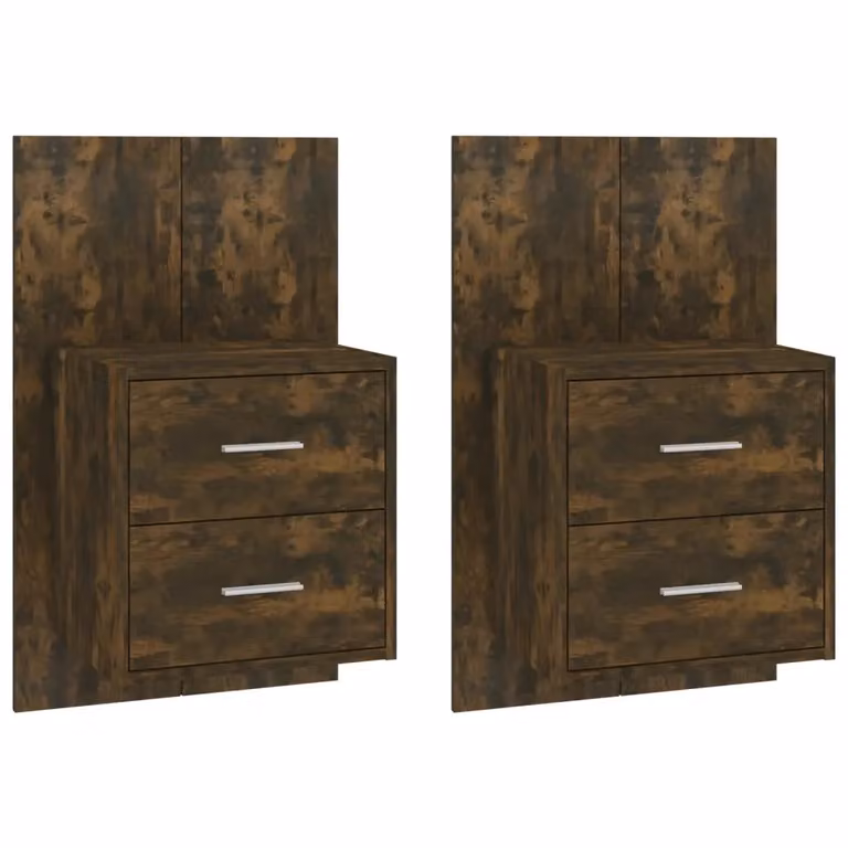Set di 2 comodini sospesi vidaXL in rovere color marrone opaco