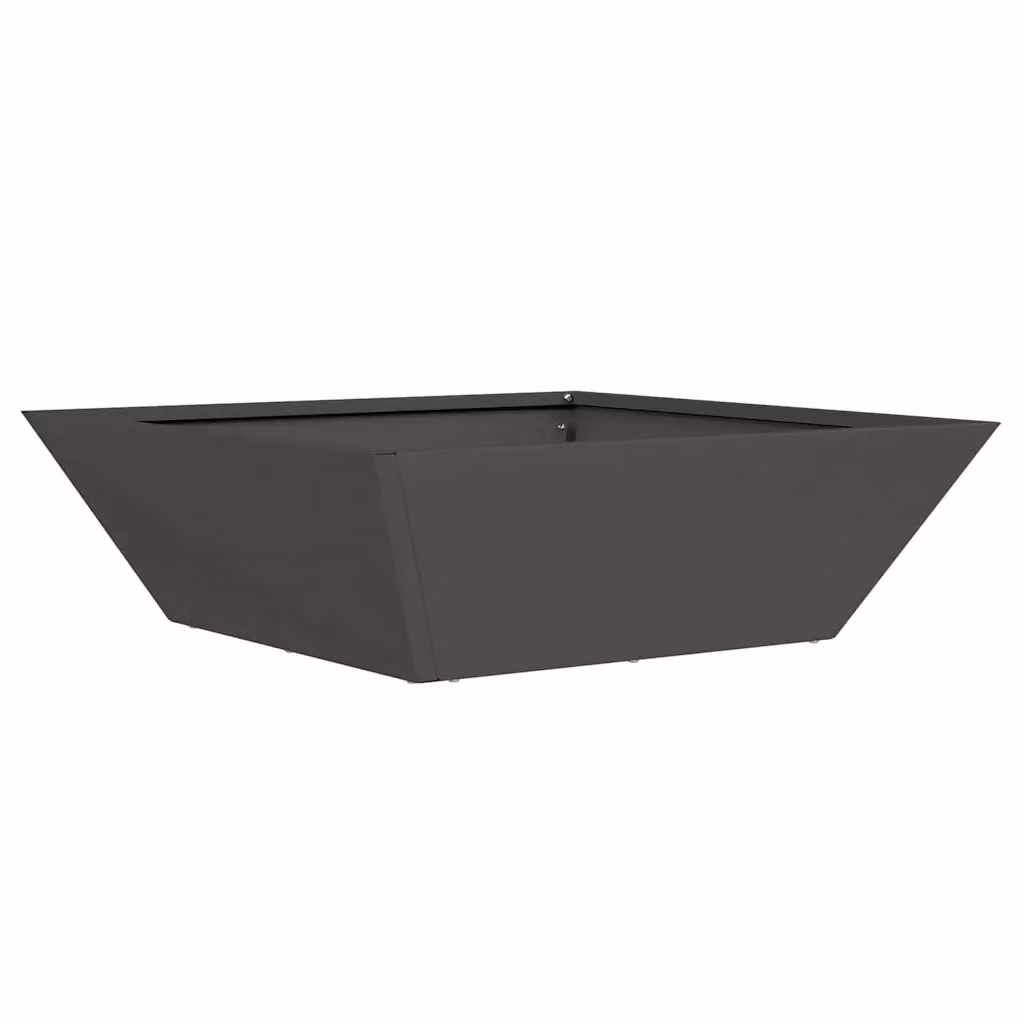 Set di 5 fioriere da giardino trapezoidali moderne HELLOSHOP26 in metallo nero L/P/H: 50 x 50 x 15 cm – 2