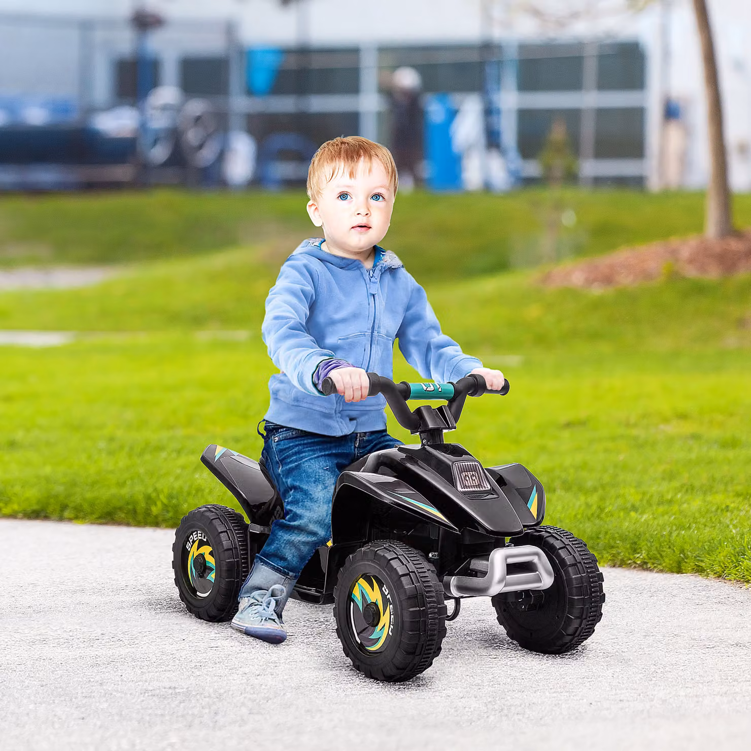 Quad Elettrico HOMCOM per Bambini da 3-5 Anni con Batteria Ricaricabile 6V, Nero, L/P/H: 72 x 40 x 45.5 cm – 2