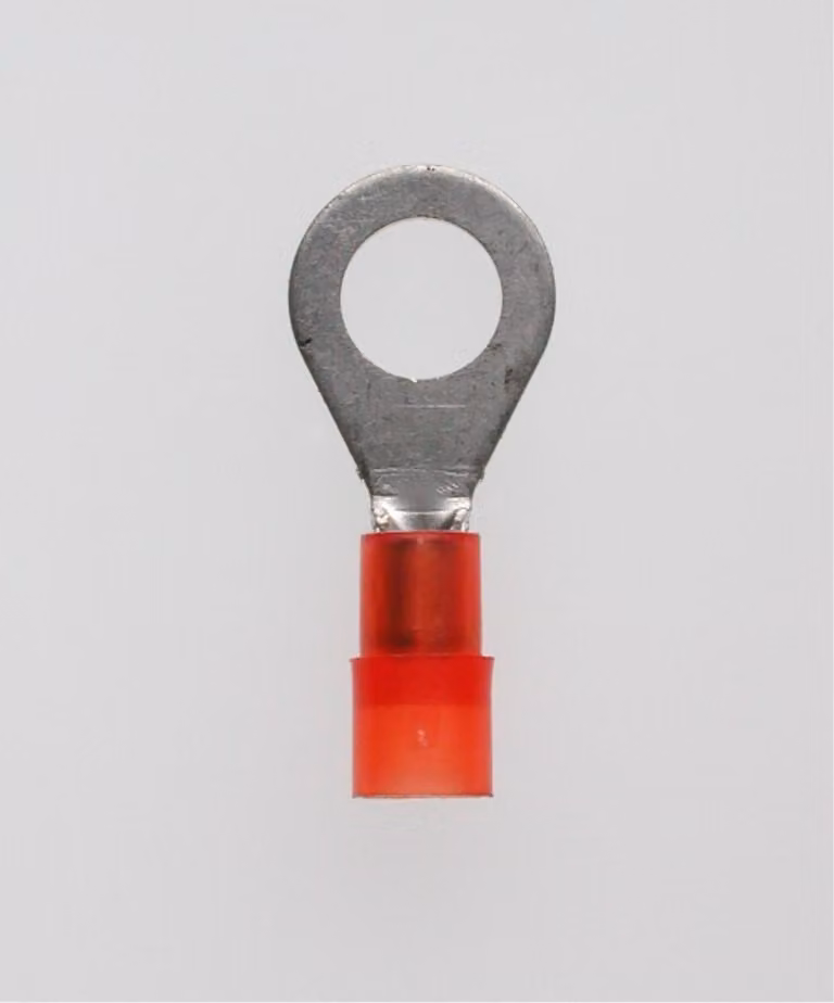 Capocorda a schiacciamento DIN 46237 isolato, forma ad anello, sezione 0,5 mm² - 1,5 mm², rosso, trasparente - 1 pezzo