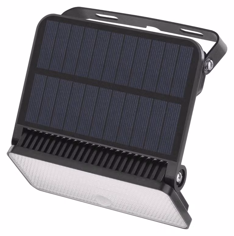 EMOS LED lampada solare SOLO con rilevatore di movimento, per casa/giardino, raggio d'azione del sensore 6m/120°, 3 modalità di illuminazione, 1000lm, bianco neutro, nero, ZG121S