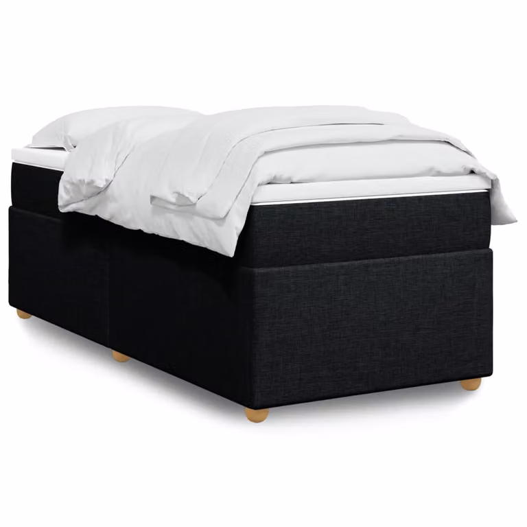 vidaXL Giroletto a Molle Ibrido con Materasso in Tessuto Nero L: 100 cm, P: 200 cm