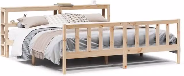 Letto matrimoniale | Letto per adulti | Letto senza Materasso 180x200 cm in Legno Massello di Pino