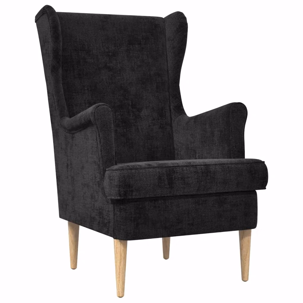 Poltrona Lounge Moderna ARES Nero con Braccioli e Struttura in Metallo – 2