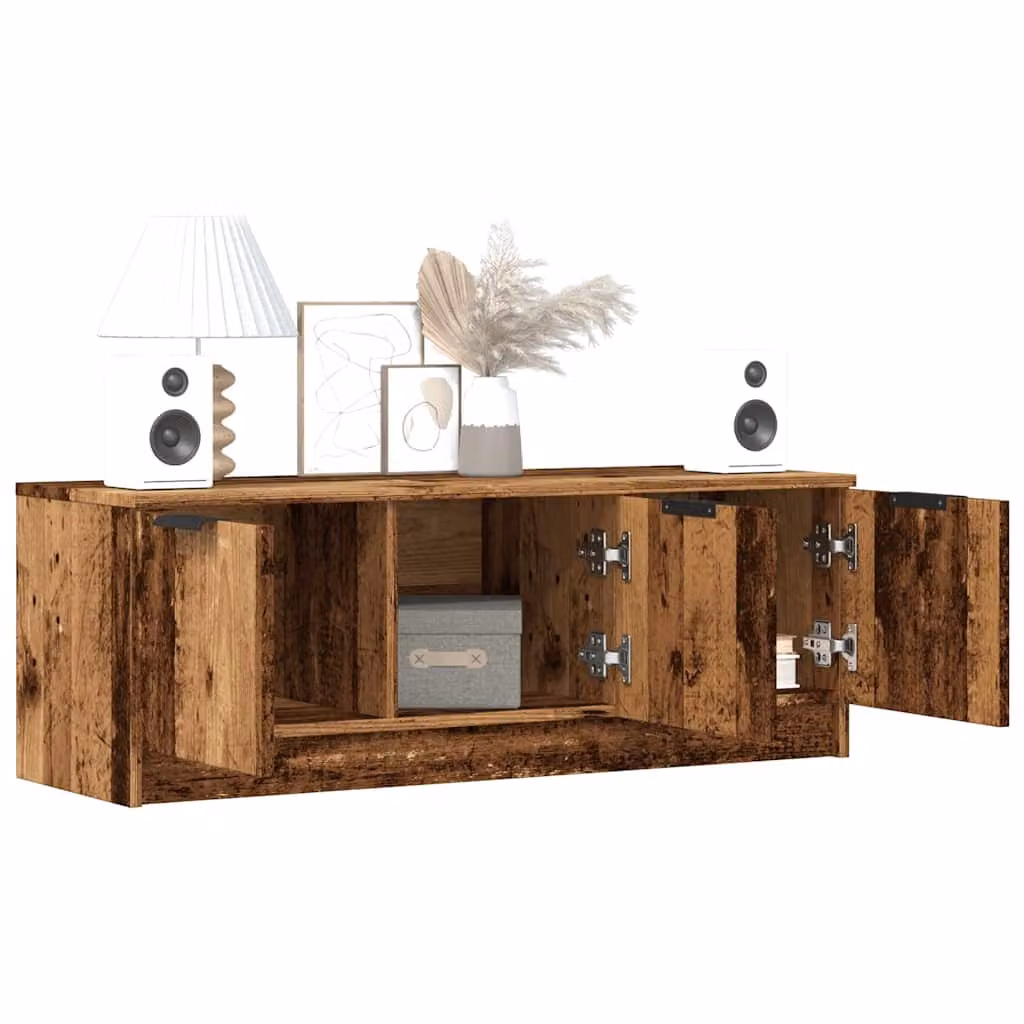 vidaXL Mobile Porta TV in Legno Vecchio Marrone con Ripiani per Soggiorno o Camera da Letto L 102 cm x P 35 cm x H 36,5 cm
