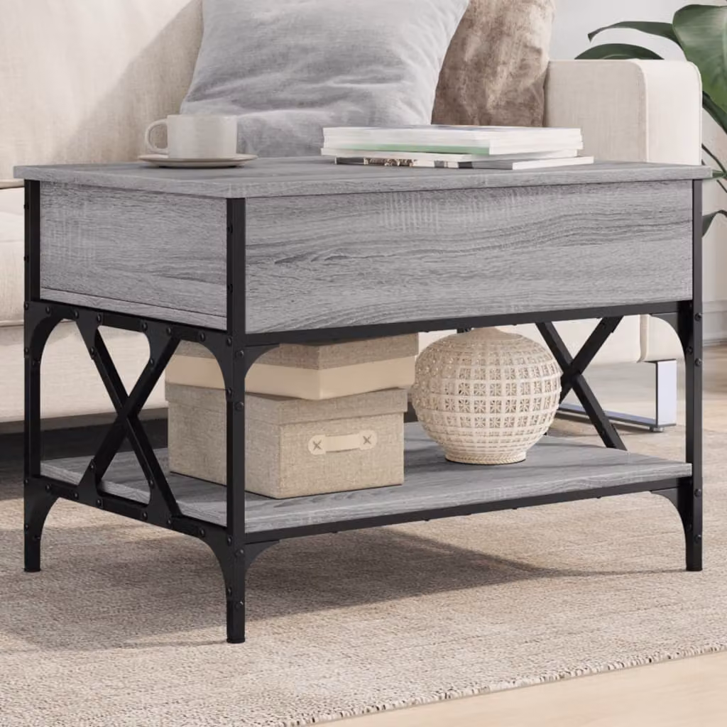 Maison Exclusive - Tavolino grigio Sonoma 70x50x50 cm Materiale ligneo e metallo