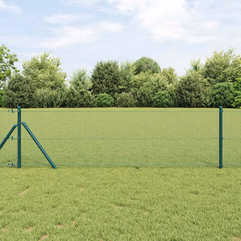 Recinzione in rete saldata vidaXL in acciaio rivestito in PVC, Verde, L: 1000 cm, H: 80 cm