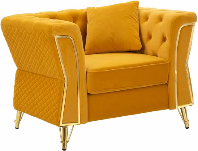 Poltrona Emy Charme1921 in velluto verde con cuscino, L: 104 cm, P: 83 cm, H: 76 cm