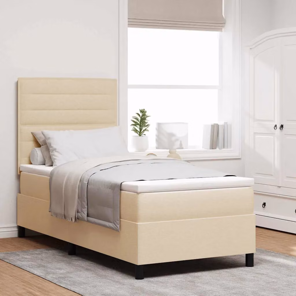 Letto a molle con materasso e illuminazione LED vidaXL, colore beige, L 80 x P 200 cm